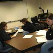 Students studying in a classroom