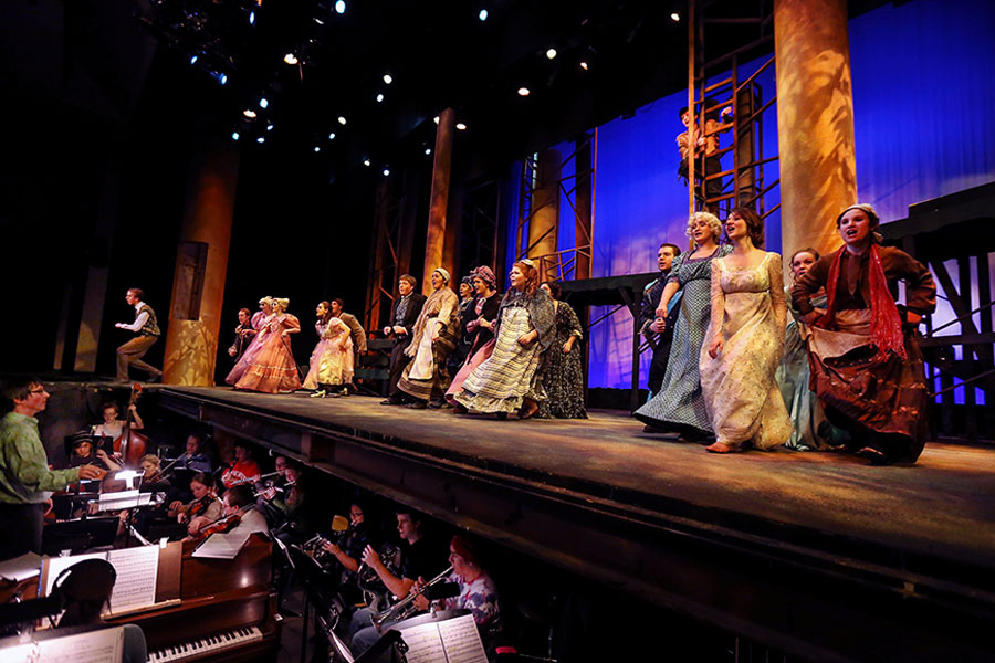 Theatre majors at the University of Wisconsin Whitewater perform in the Young Auditorium.