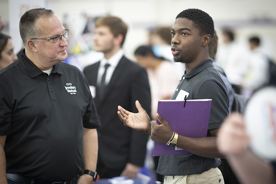 A student at the career fair.