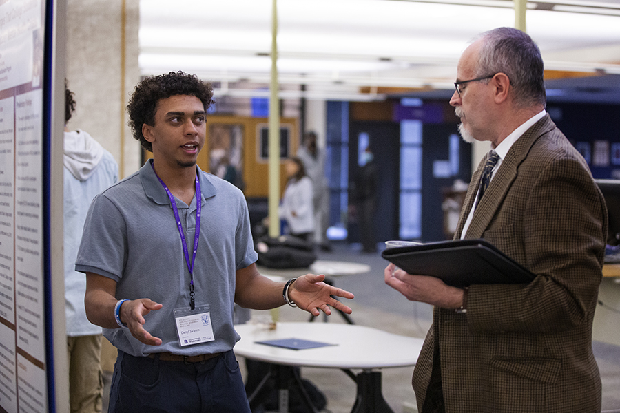 A student presents their work during Undergraduate Research.