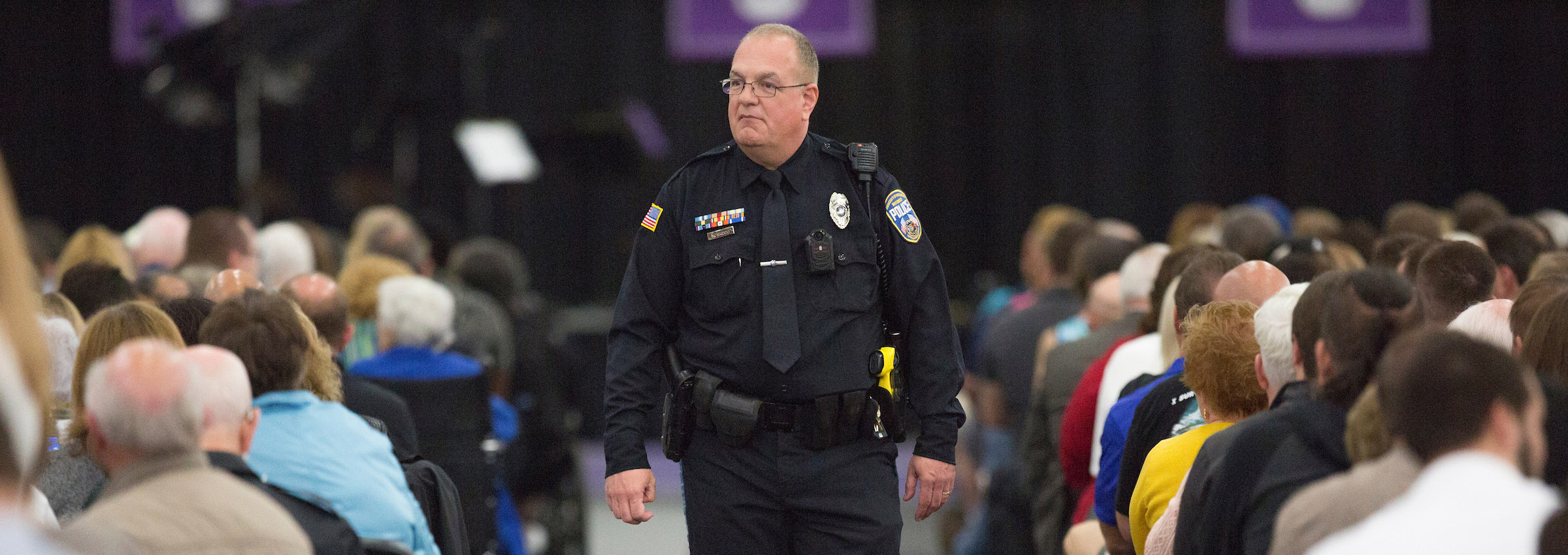 Police officer from UW-Whitewater at commencement