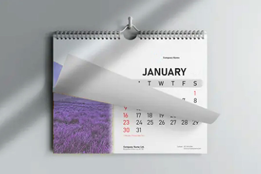 Calendar on wall