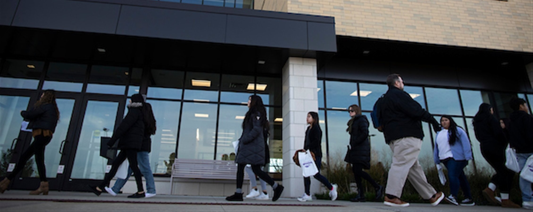 Students walk to class