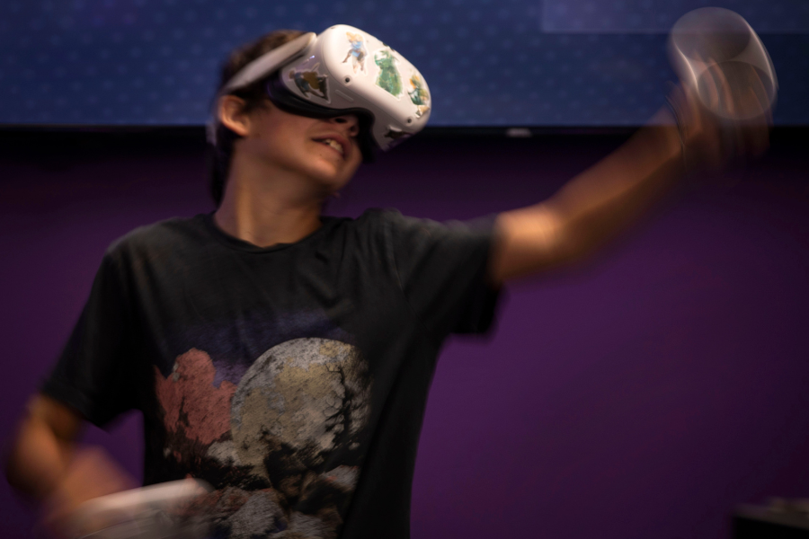 An Esports Participant in a VR Headset