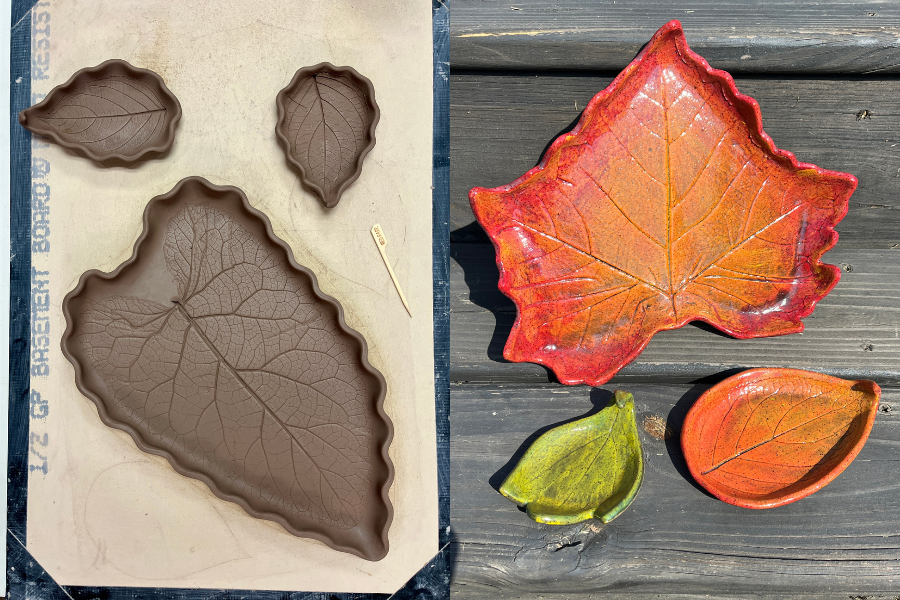 Leaf in and clay