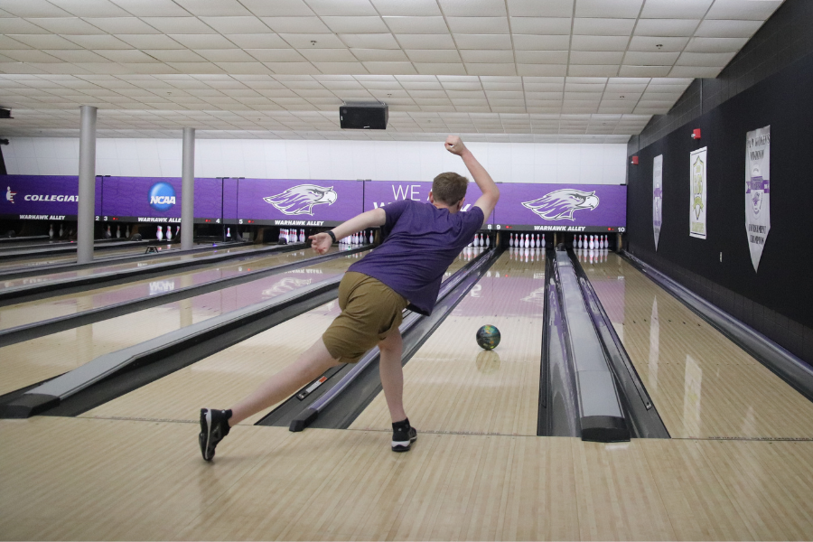 Bowling lining up for a strike