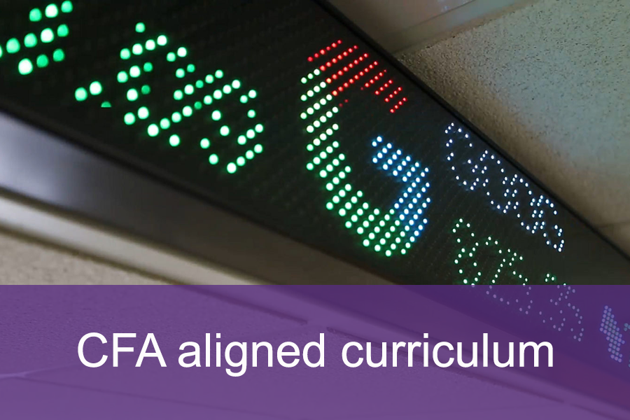 The MS in Finance curriculum is aligned with the CFA common body of knowledge