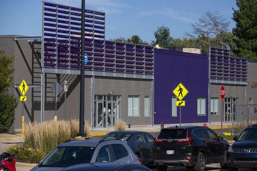 The UW-Whitewater Community Engagement Center along West Main St. in Whitewater