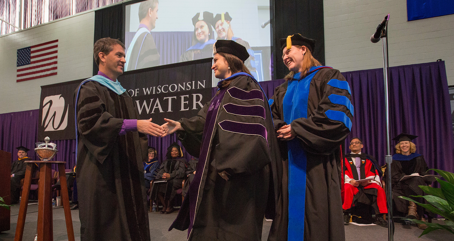 Julia Davidyan was the first DBA graduate to cross the stage at the 2017 winter commencement ceremony