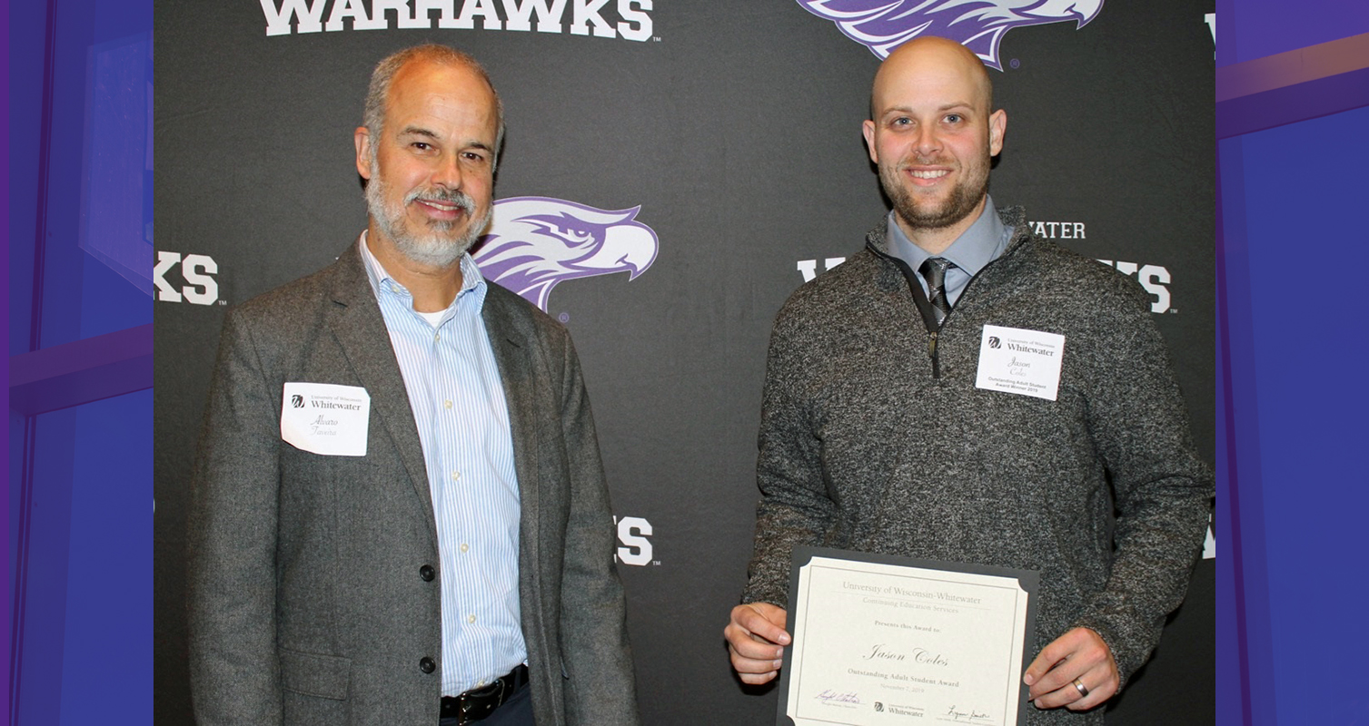 Professor Alvaro Taveira, left, and occupational safety major Jason Coles