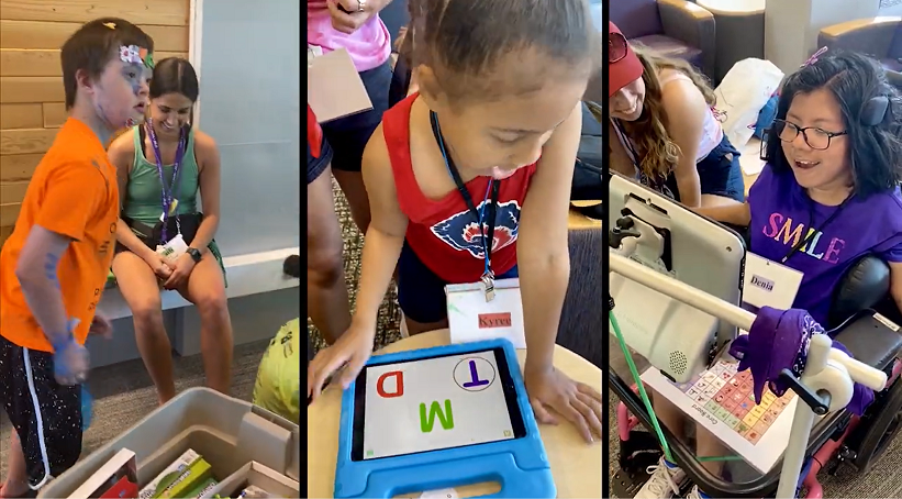 Three Children With Disabilities Using Accessible Tech