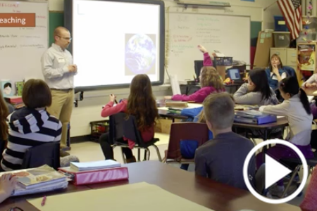 Elementary Age Students Being Taught by a Guest Speaker