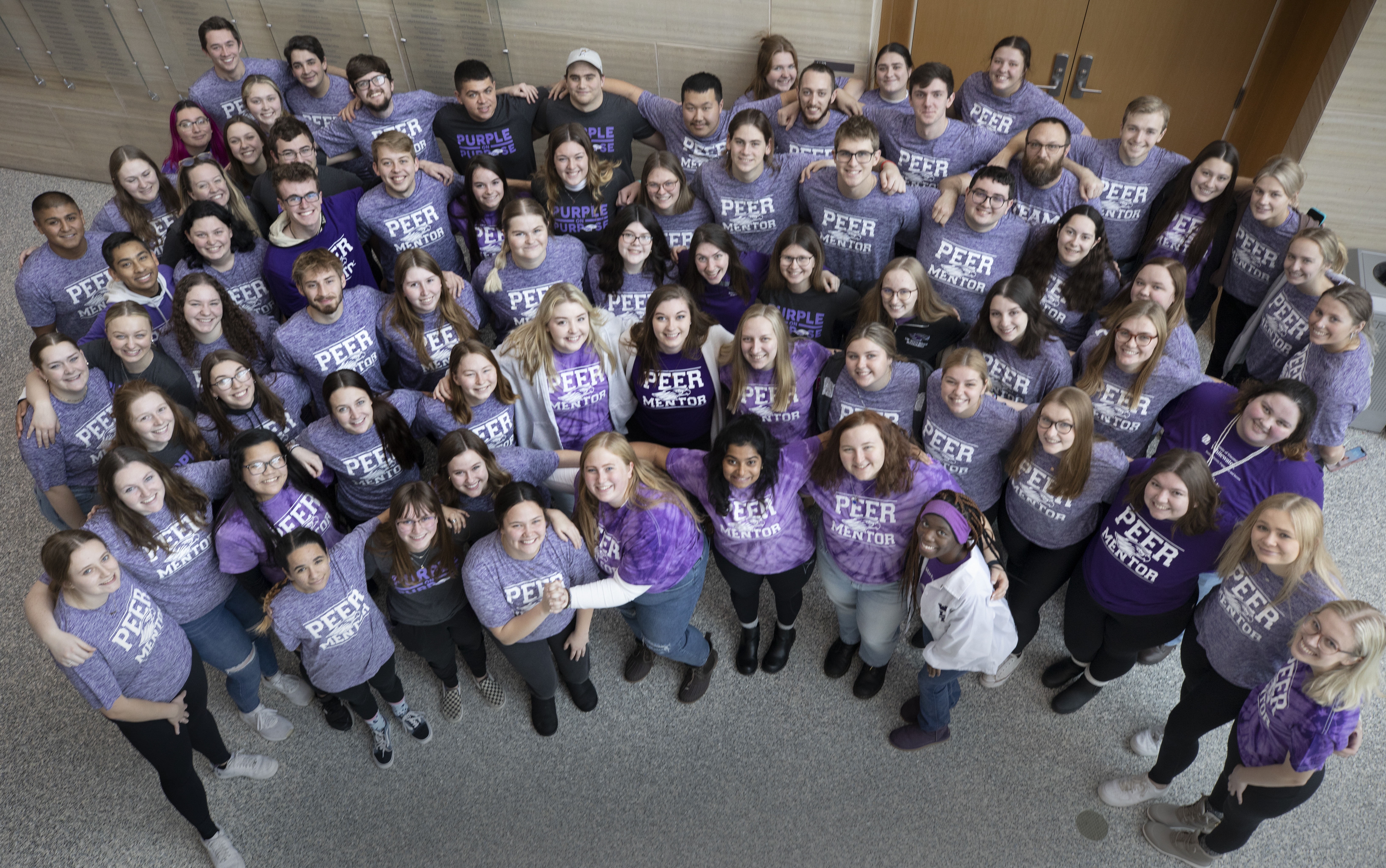 Aerial view of UWW peer mentors