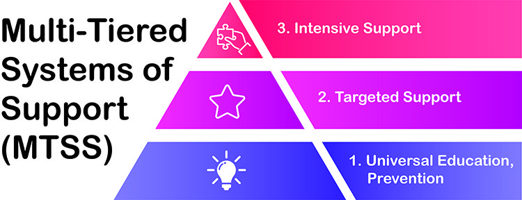 A graph of the multi-tiered systems of support.