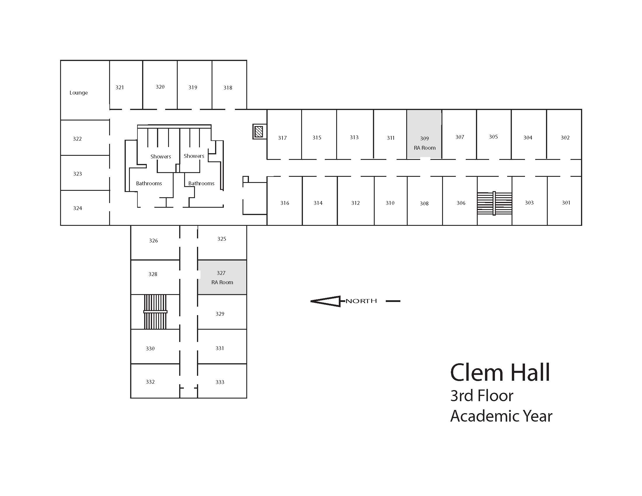 Clem Hall Third Floor Floor Plan