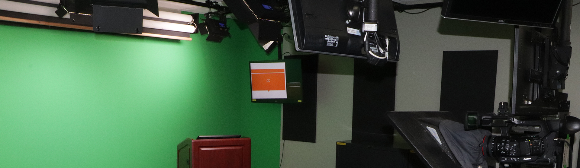 green screen in the media recording studio