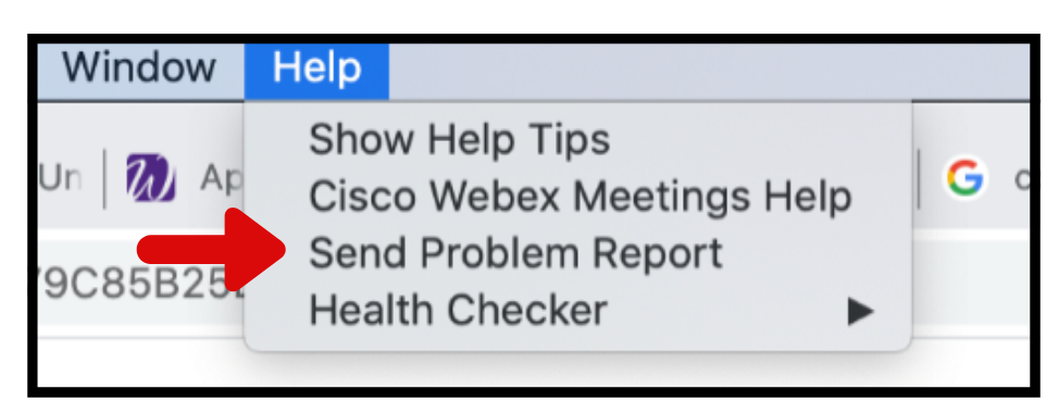 Webex meeting help dropdown on mac