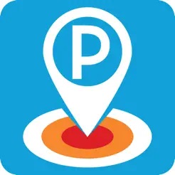 Passport parking app icon - a P within a location pin