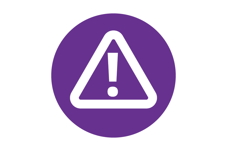 Icon of a triangle with an exclamation point inside of the triangle.