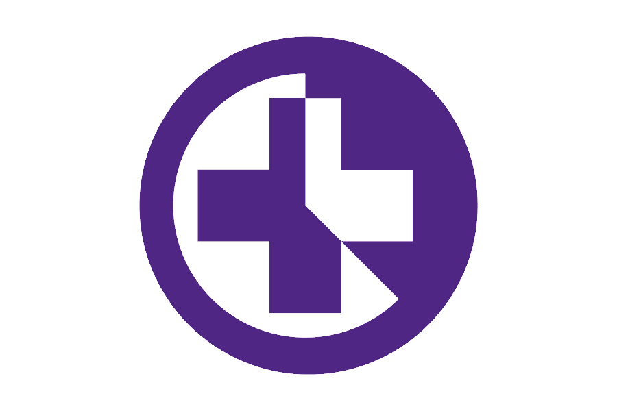  Medical cross in a circle.