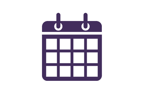 purple icon depicting a calendar