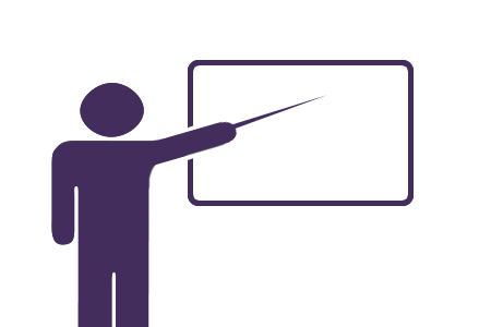 Teacher presenting icon