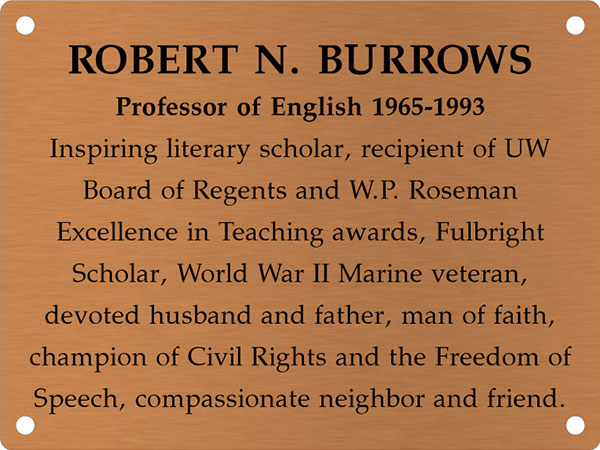 Copper plate: Robert N. Burrows