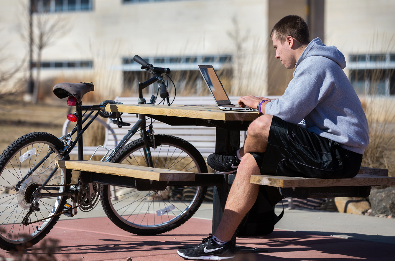 Student on laptop