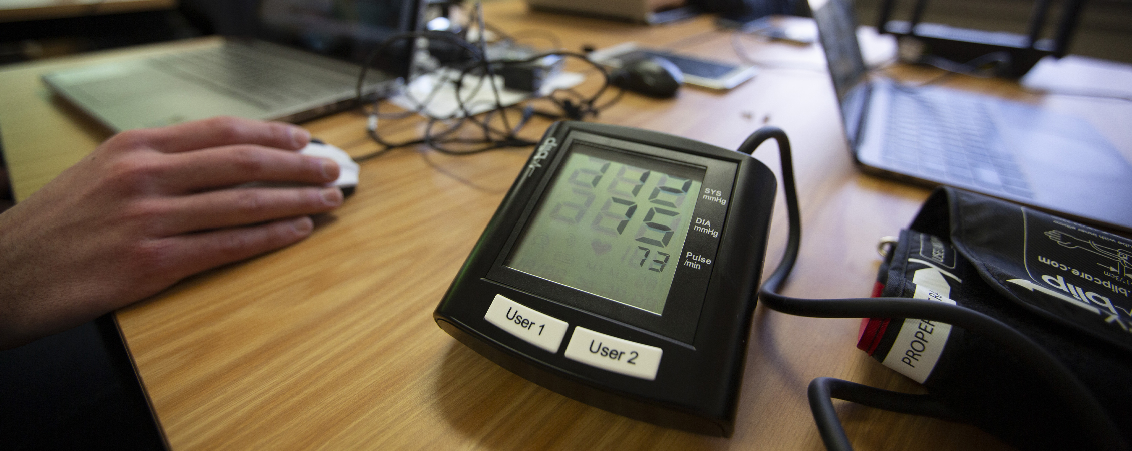 Digital medical device on a table.