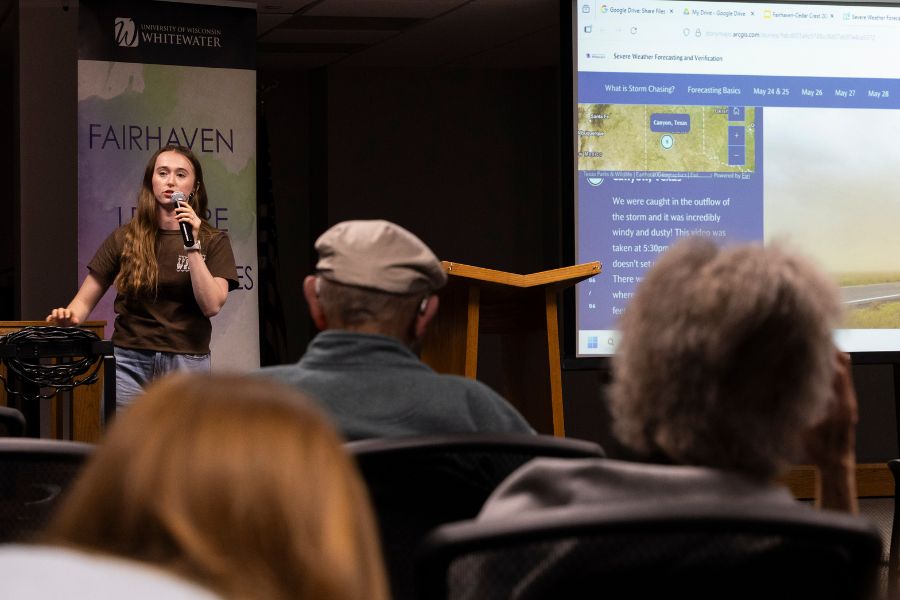 Sabrina presents at Fairhaven Senior Services. 