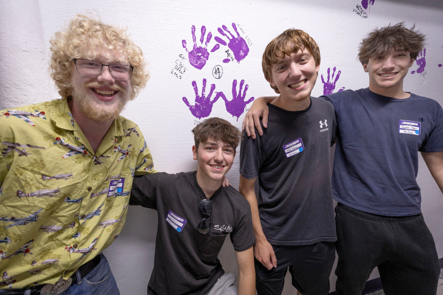 Students at Rock County pose for a photo.
