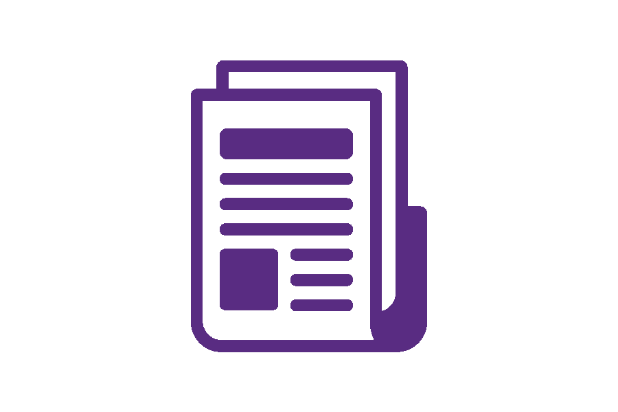 purple newspaper icon