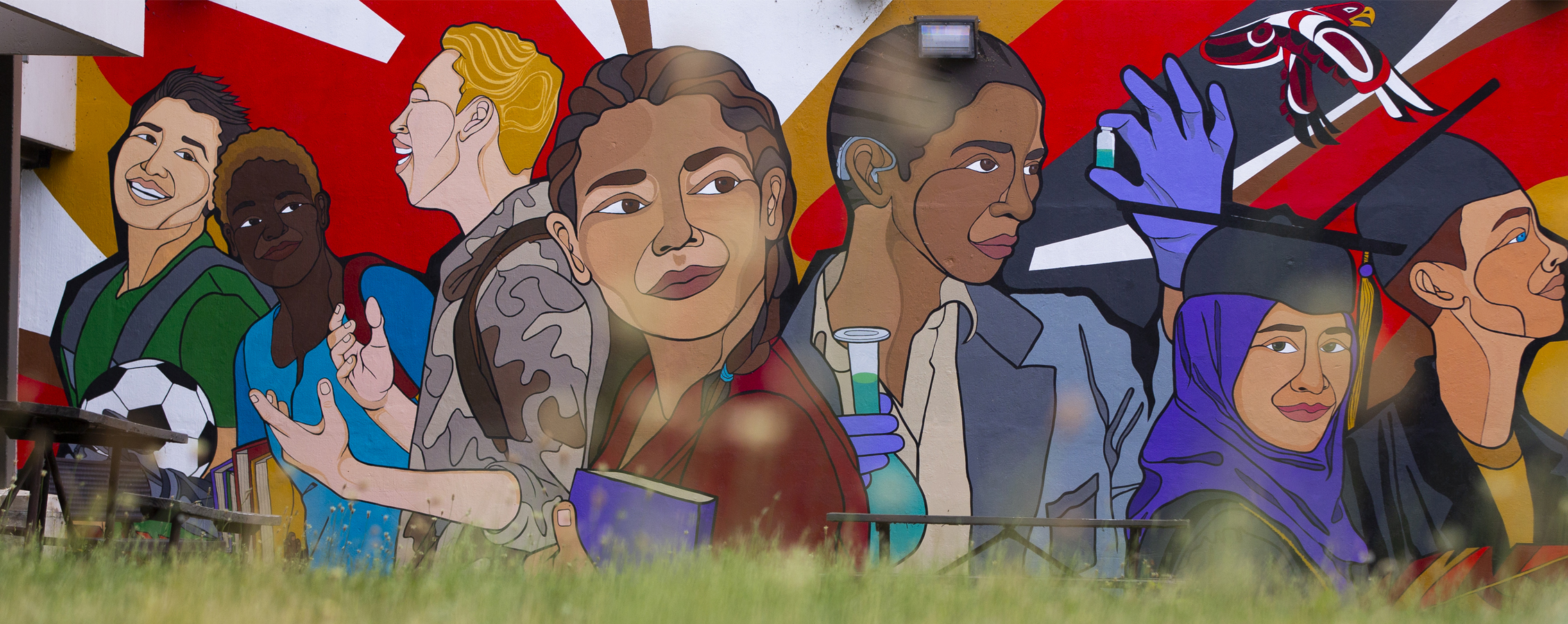 Mural on Rock County campus building.