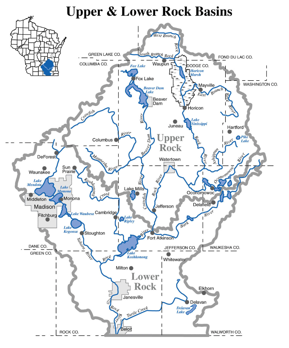 map showing stormwater drainage in Wisconsin