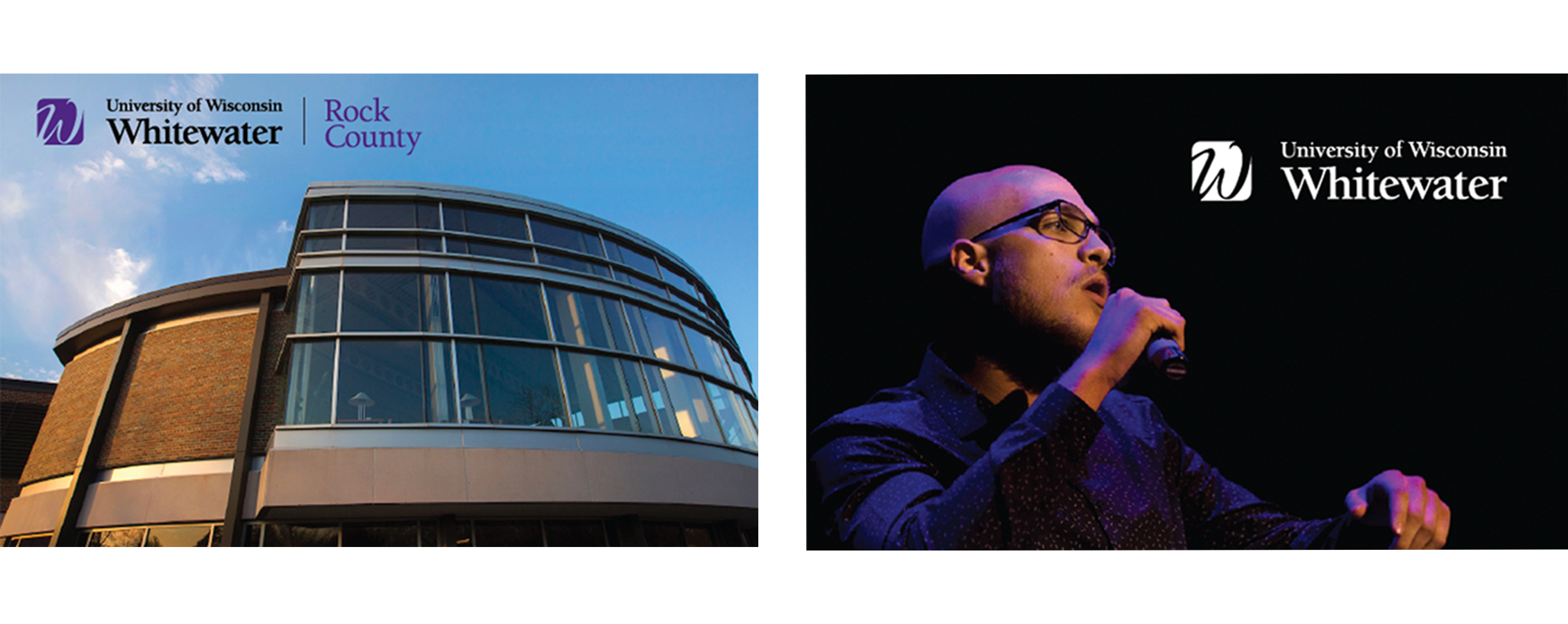 UW-Whitewater logo over two clean backgrounds.