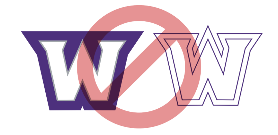 Lettermarks with narrow and wide outlines.